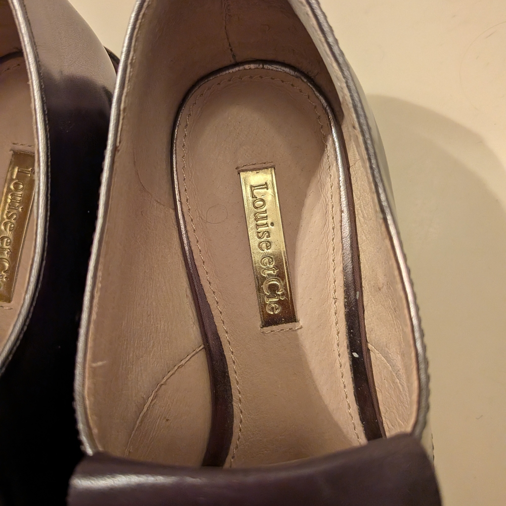 LOUISE ET CIE Kiltie Gunmetal, Purple and Silver Women's Loafers | EUR 35 1/2 - Picture 8 of 9
